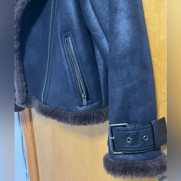 Abercrombie faux suede and fur moto jacket - Picture 3 of 4
